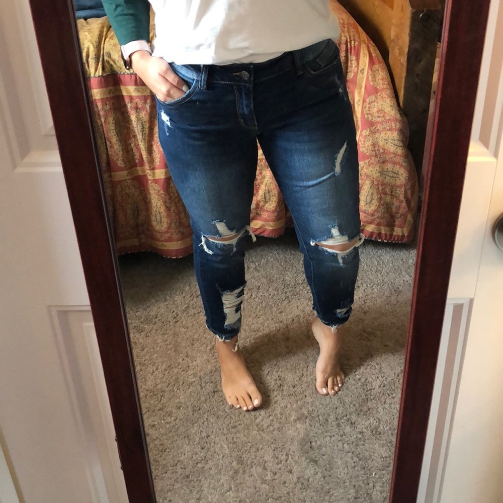 Cello distressed cropped jeans